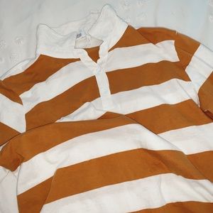 long sleeve cropped polo